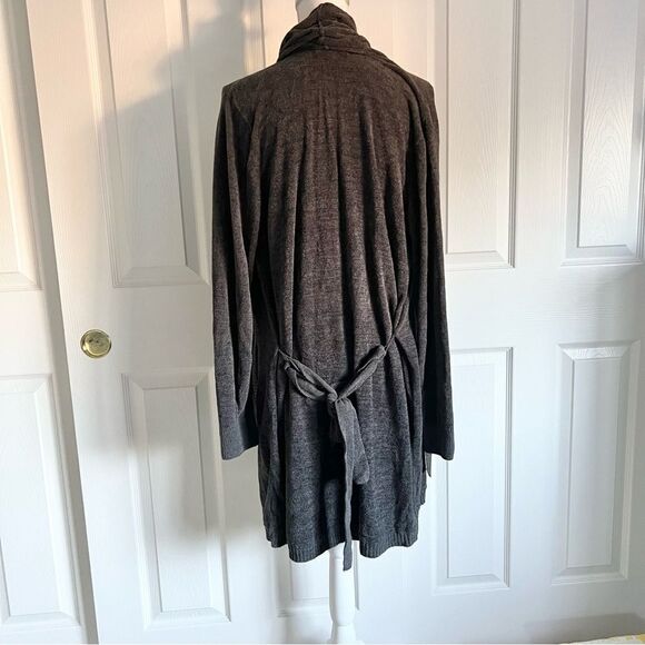 BAREFOOT DREAMS Cozy Chic Lite Longline Shawl Collar Cardigan Grey Medium NEW - Picture 6 of 8